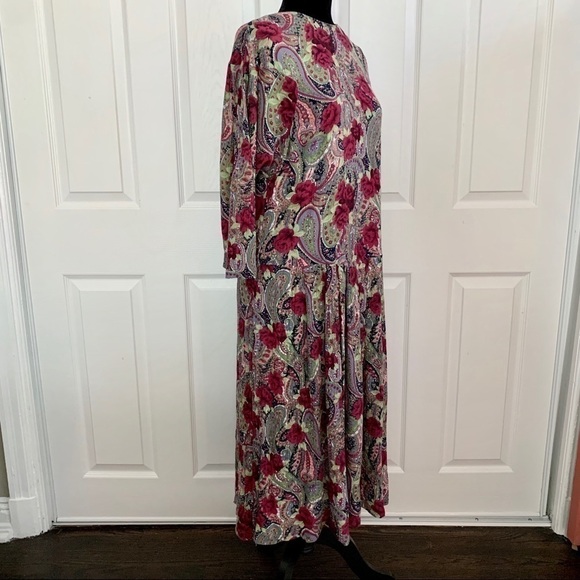 David Benjamin Vintage Paisley Drop Waist Dress - Picture 5 of 8